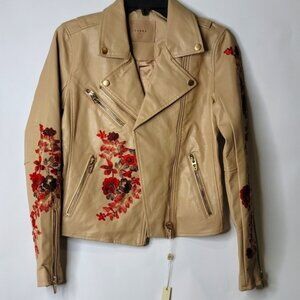 Blank NYC Embroidered Vegan Leather Aviator Jacket